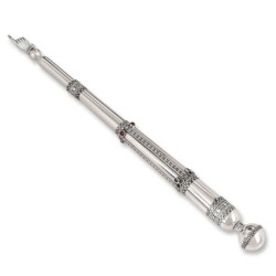 Rafael Jewelry Ornate Torah Pointer Sterling Silver and Garnet Gemston